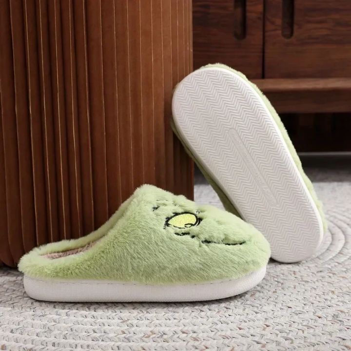 Christmas%20Plush%20Slippers%20Women%20Winter%20Warm%20Cute%20Home%20Green%20Haired%20Monster%20Slippers%20Funny%20Non%20Slip%20Cotten%20Shoes%20New%20Year%20%20-%20Image%204
