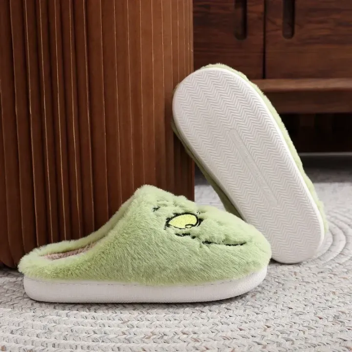 Christmas%20Plush%20Slippers%20Women%20Winter%20Warm%20Cute%20Home%20Green%20Haired%20Monster%20Slippers%20Funny%20Non%20Slip%20Cotten%20Shoes%20New%20Year%20%20-%20Image%204