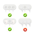 3-Outlet Wall Tap Adapter - 1 to 3 Grounded Outlet Extender, 3-Prong Multi Plug Splitter for Cruise, Home, Office and Dorm. 