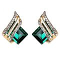 Huitan's Newest Square Earrings Women's Unique Circular Design Earrings Luxurious and Shiny Zircon Wedding Fashion Jewelry Gifts. 