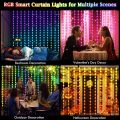 Smart LED Curtain Lights, 3mx3m 300Leds USB String Lights with Bluetooth App Timer ,Music Sync Christmas Curtain String Outdoor. 