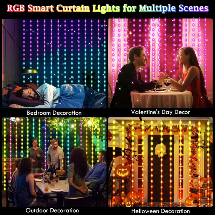 Smart%20LED%20Curtain%20Lights,%203mx3m%20300Leds%20USB%20String%20Lights%20with%20Bluetooth%20App%20Timer%20,Music%20Sync%20Christmas%20Curtain%20String%20Outdoor%20-%20Image%202