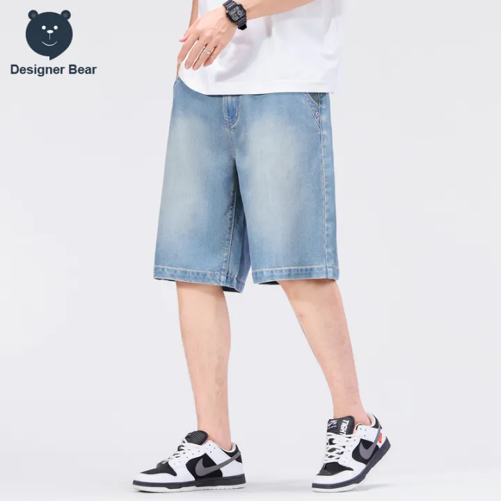 Brand%20Summer%20Thin%20Men's%20Denim%20Shorts%20Lyocell%20Fabric%20Cool%20Baggy%20Straight%20%20Knee%20Length%20Pants%20Jeans%20Joggers%20Short%20Jorts%20Man%20Bermuda%20-%20Image%205