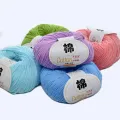 100% Cotton Yarn Soft Combed Hand Knitting Crochet Natural Pure Color Thread Smooth Yarn 50g 125m/137yd 1pcs. 
