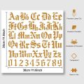 Gothic A to Z Alphabet Numbers Stencil, 11.81x11.81" Hollow Out Drawing Painting Template Reusable DIY Art and Craft Stencils. 