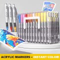 Acrylic Brush Markers Set with Portable Case, Liquid Ink Art Acrylic Paint Markers Set for Art and DIY Craft. 