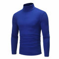 Autumn Winter Men's High Neck T-shirt Slim Fit Fashion High Elastic Long Sleeve Cotton Casual Breathable Apparel Pullover. 