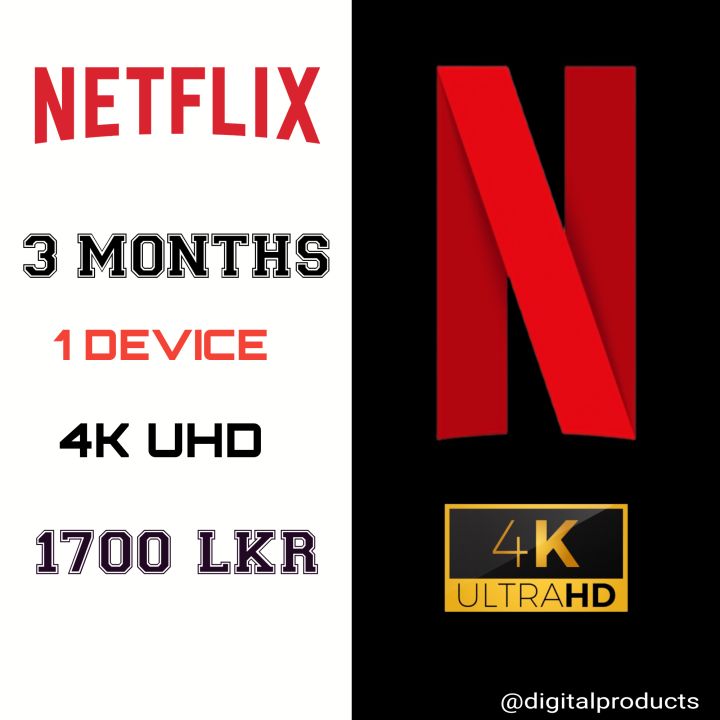 Netflix 3 Months 4KUHD Streaming Media