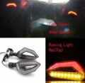 4 pcs Universal Motorcycle bike DRL INDICATOR WITH FLOW LIGHT Lava Style. 