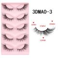GROINNEYA Cat eye Eyelashes 3D Natural False Lashes Fluffy Soft Cross 5 pairs Manga Lashes Wispy Natural Eyelash Extension Makeu. 