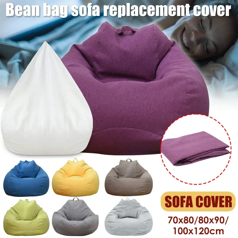 OTAUTAU Large Bean Bag Chair Sofa Cover Without Filler Lazy Corner