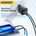 Essager 20W GaN PD USB C Charger for iPhone 14 13 12 11 Pro Max Phone QC 3.0 PD 3.0 USB Type C Fast Charging for Xiaomi pocoiPad. 