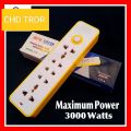 High-Quality Extension Board | Multiple EU/UK Sockets with Power On/Off Switch | 3000W Maximum Power without wire. 