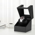Luxry 2 Slots Watch Winder Battery Wooden/PU Shaker USB Charging Watch Box Automatic Winder Glass Storage Case Display Box. 