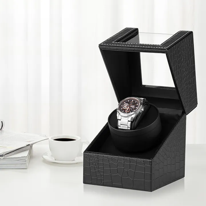 Luxry%202%20Slots%20Watch%20Winder%20Battery%20Wooden/PU%20Shaker%20USB%20Charging%20Watch%20Box%20Automatic%20Winder%20Glass%20Storage%20Case%20Display%20Box%20-%20Image%202