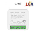 MANHOT Wifi 16A Smart Light Switch DIY Switches Module Relay Supports 2 Way Voice Control Work With Smart Life Alexa  Home. 