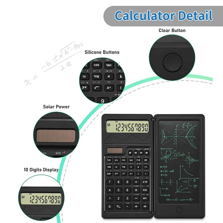 Solar%20Powered%20Scientific%20Calculator%20&%206%20Inch%20Writing%20Tablet%20Foldable%2010%20Digit%20LCD%20Display%20For%20Office%20Student%20Teachers%20Accountant%20-%20Image%205