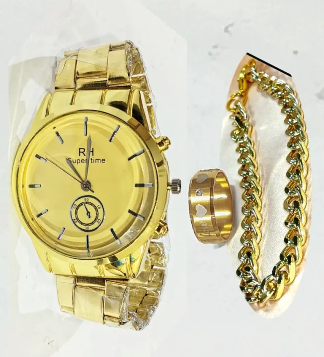PACK%20OF%203/MEN'S%20FASHION%20WEDDING%20DEAL%20-FASHION%20HIGH%20QUALITY%20GOLDEN%20LUXURIES%20STAINLESS%20STEEL%20ROUND%20DIAL%20WITH%20STAINLESS%20STEEL%20STRAPS%20WATCH%20WITH%20GOLDEN%20CHAIN%20BRACLET%20WITH%20TITANIUM%20STAINLESS%20STEEL%20GOLDEN%20RING%20FOR%20MEN%20AND%20BOYS%20-%20Image%202