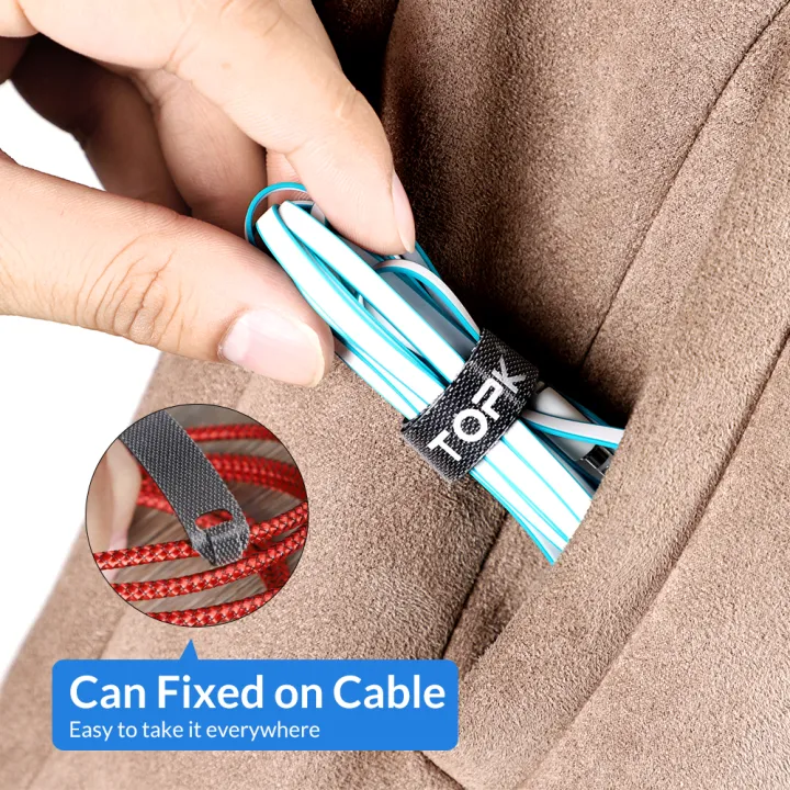 TOPK%20Releasable%20Cable%20Organizer%20Ties%20Mouse%20Earphones%20Wire%20Management%20Nylon%20Cable%20Ties%20Reusable%20Loop%20Hoop%20Tape%20Straps%20Tie%20-%20Image%205