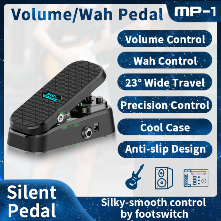 Wah Volume Pedal with Silent Slide, Non-Slip Design, and No Power Required for Guitar Amp Effects