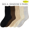 3 Pairs Women's Plush Socks Winter Thermal Fleece Lined Maternity Sleep Socks Non-Slip Grippers Soft Crew Socks For Cold Weather. 