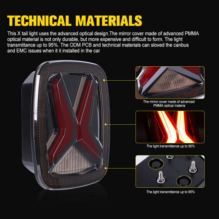 Car%20Rear%20LED%20Tail%20Lights%20For%20Jeep%20Wrangler%20CJ%20TJ%20YJ%201998-2006%20Universal%20"X"Shape%20Design%20Smoked%2012v%20Drl%20Modified%20Brake%20Tail%20lamp%20-%20Image%202