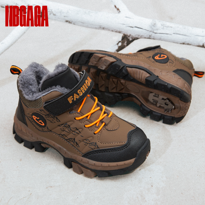Winter Children's Casual Snow Ankle Boots Non-slip Outdoor Mountain Climbing Shoes Fashion Kids Waterproof Warm Sneakers