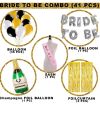 Bride to Be Decoration Set Combo - 41pcs Bridal Shower Decorations Kit | With Bride to Be Sash, Champaign Foil Balloon | Bachelorette Party Decorations | Bride to Be Decoration. 