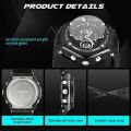 ETEVON Men’s ‘Captain’ Stylish Outdoor Sport Watch with Thicken Silicone Strap - 30m Waterproof - EL Luminous - Multifunction - Dual Time Display - Quartz Analog Digital Wrist Watches for Men - Black. 