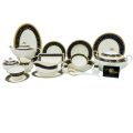 yamasen dinner set 104 pcs embossed gold plated premium quality 12 person serving. 