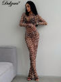 Dulzura 2024  Elegant Maxi Dress Printed Leopard Long Sleeve Dresses Women Clothes Y2K Lady Party Club Streetwear Holiday. 