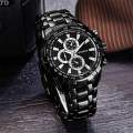 Luxury Chronograph Watch For Men Stainless Steel Quartz Military Wrist Watch Waterproof Business Watch Multiple Color. 