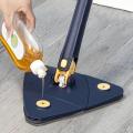 360° Rotatable Adjustable Cleaning Mop, Adjustable Reusable Spin Mop Stick Telescopic Triangular mop, Dust Wet Mop for Floor/Ceiling/Wall/Car Window, Wet. 