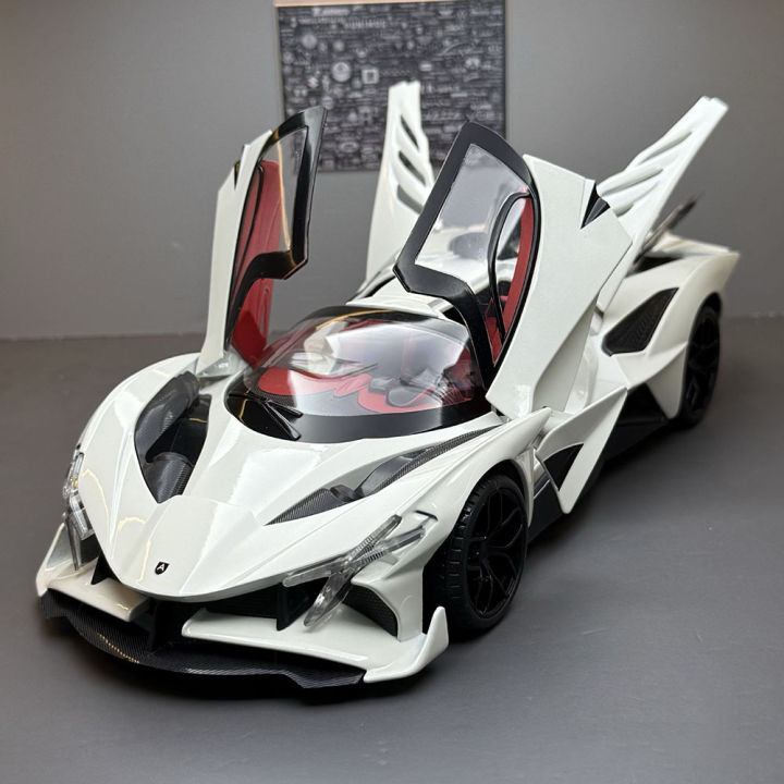1:18 Scale Apollo EVO Lambor LP770 Alloy Sports Car Diecast Toys Model Ornament Music Light Pull Back Vehice Child Birthday