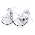 7 cm Canvas Denim Sneakers New Born Baby Shoes Handmade Lace-up Sneakers Shoes For 18 Inches American 43 cm Baby Dolls .