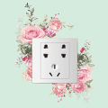 Rose Design Switch Sticker Waterproof Floral Switch Sticker Self-adhesive Wall Decal for Living Room Bedroom Kids Room Peel Stick Decoration Pvc Material Waterproof Switch Sticker. 