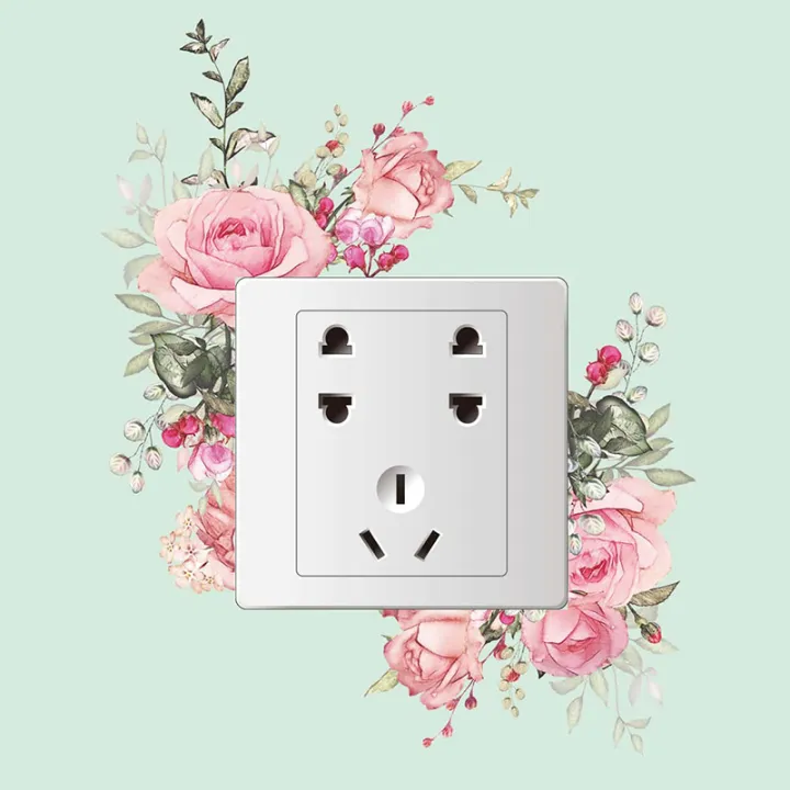 Rose%20Design%20Switch%20Sticker%20Waterproof%20Floral%20Switch%20Sticker%20Self-adhesive%20Wall%20Decal%20for%20Living%20Room%20Bedroom%20Kids%20Room%20Peel%20Stick%20Decoration%20Pvc%20Material%20Waterproof%20Switch%20Sticker%20-%20Image%205