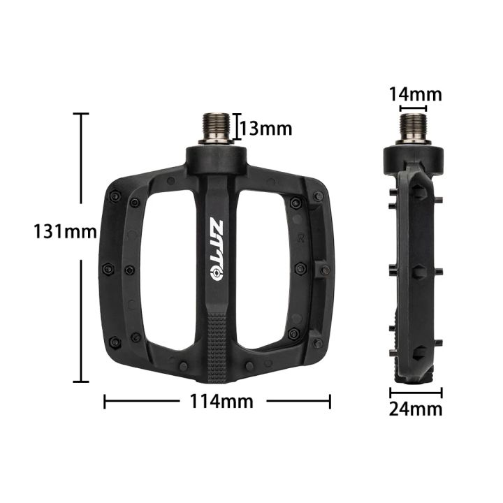 ZTTO%203%20Bearings%20MTB%20Externa%20Big%20Bearing%20Flat%20Pedal%20Steel%20axle%20XC%20AM%20Mountain%20Road%20bike%20Anti-slip%20Nylon%20Plastic%209/16%20Bicycle%20-%20Image%202