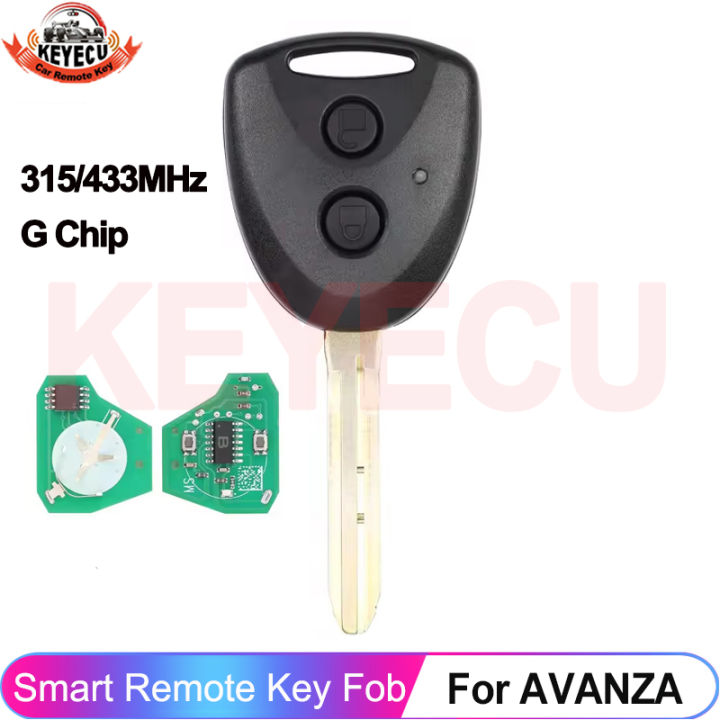 KEYECU For Toyota AVANZA 2016 2017 2018 2 Buttons 315MHz 433MHz G Chip Auto Remote Key Fob CWTWB1G0084 For Daihatsu Xenia Alza
