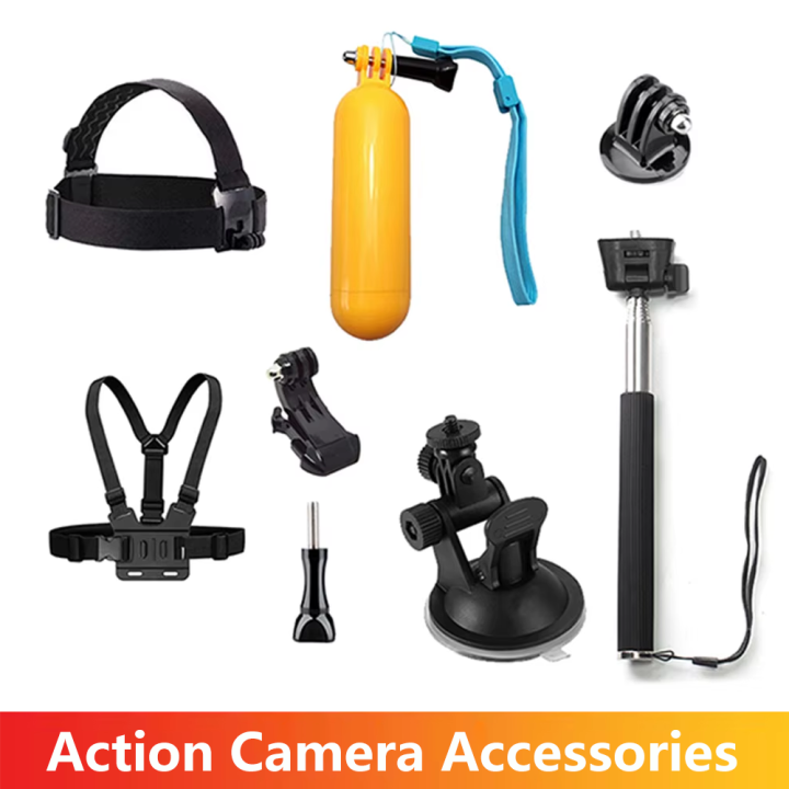 Head Chest Strap Mount Selfie Stick Buoyancy Stick Suction Cup For SJCAM AKASO Insta360 Osmo Action Camera Accessories Set