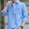 New Four Seasons Men's Shirt Long Sleeve Black Blue White Cotton General T Shirt Youth Business Men Oxford Long Sleeve Shirt. 