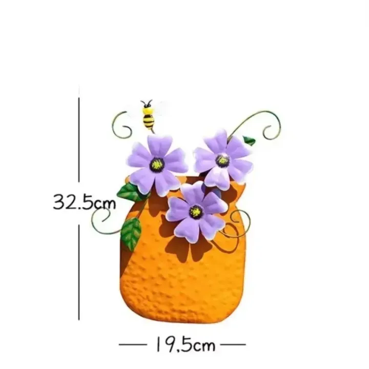 Metal%20Flower%20Garden%20Vases%20Wall%20Decor%20Outdoor%20Fence%20Art%20Patio%20Sculptures%20Hanging%20Decorations%20for%20Patio%20and%20Garden%20-%20Image%206