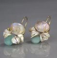 New Creative Geometric Niche Pearls Double Drop Round Stone Dangle Earrings For Women Party Accessories Custom Jewelry.