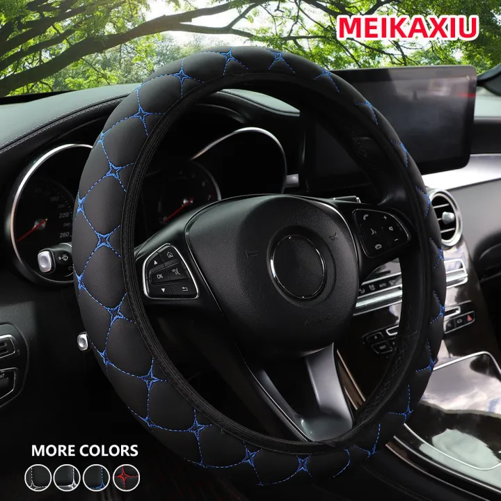 1%20PU%20Leather%20Embroidered%20Car%20Steering%20Wheel%20Cover%20Without%20Inner%20Ring%20Fits%2015'%20Automotive%20Accessories%20Interior%20for%20Men%20and%20Women%20-%20Image%207