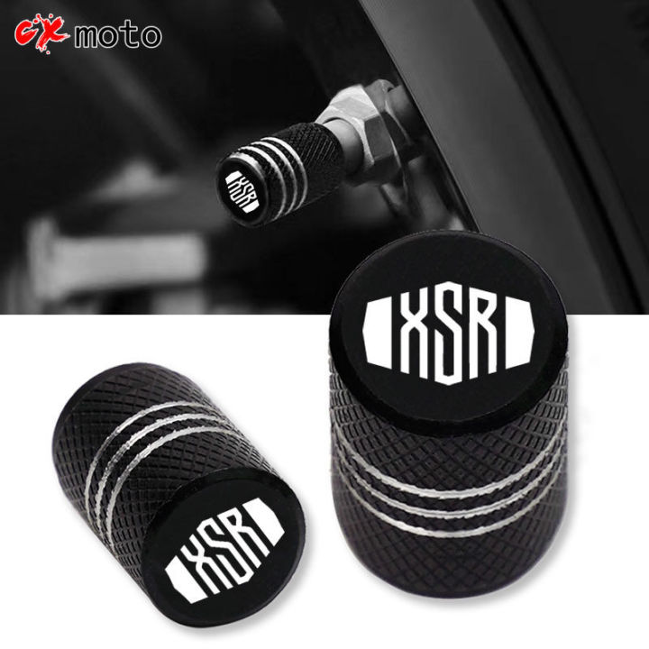 For YAMAHA XSR700 XSR 700 XSR900 XSR 900 with logo "XSR" Motorcycle CNC Wheel Tire Valve Airtight Covers Stem Caps Accessories