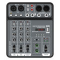 4 Channel Audio Mixer 48V Phantom Power USB Studio Sound Mixers Bluetooth DJ Console Mixing for Karaok. 