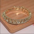 Fashion Crystal Bracelet for Women Wedding Bangle Hand Jewelry Multi-Layer Bridal Rhinestone Bracelet | Rose Gold. 