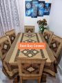 Block Print 6 Seater Dining Table Cloth and Chair Cover. 