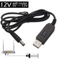 USB Converter Adapter Cable DC 12V PVC USB Boost Line for Router. 