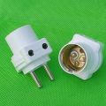 2 Pcs Portable White Bulb Holder with 2 Pin Plug - For Pin Type Bulbs (B22). 
